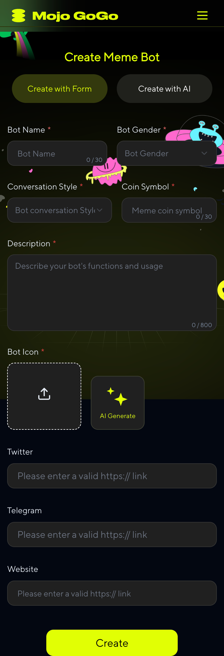 Create Bot Form