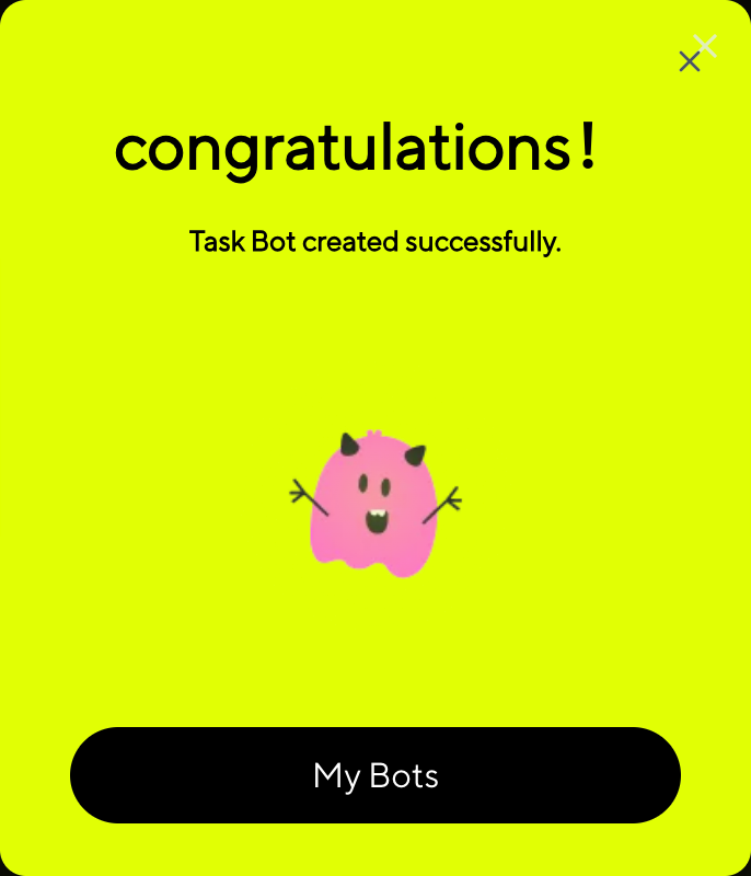 Task Bot Creation Complete